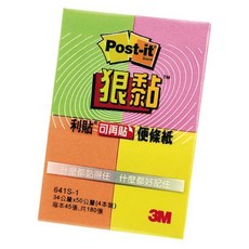 3M 利貼 狠黏可再貼便條紙, 1個