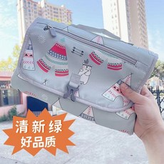 嬰兒尿布墊 可攜式隔尿墊 折疊便攜 易清洗 寶寶換尿布墊, 1個, 綠色【便攜式嬰兒換尿布墊】