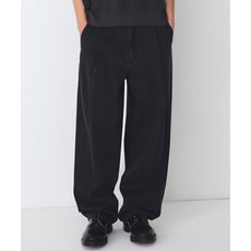 무신사 스탠다드 린넨 라이크 세미 벌룬 데님 팬츠 워시드 블랙 498160