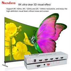 Xbox PS5 모니터용 HDR HDMI 분배기 1 in 2 4 8 out 스위처 EDID RS232 포함 8K 60Hz 1x4 1x2 1x8 4K, 01 1x2, 01 USA Plug