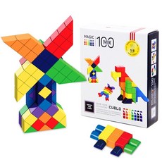 매직큐브 큐블로 자석블럭 믹스 100PC, 혼합색상, 1개