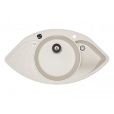 愛琴海廚房 歐洲雅菓AquaSanita 花崗岩扇形水槽 SCP151-601AW 黑色 SCP151-701AW 白色, 鉻