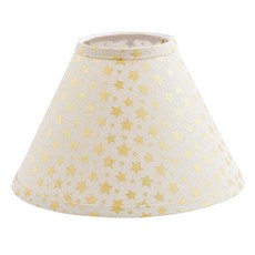 Aspen Creative 56042 Hardback Empire 트랜지셔널 UNO 쉐이드 피넛 브라운 플로럴 패턴 상단 10.2cm(4인치) x 하단 25.4cm(10인치, Light Beige Golden Stars