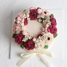 앙금플라워 떡케이크 리스형 보라 작약 서울 경기 배송 생신 환갑 칠순 돌잔치 백일 상견례 케이크 케잌, 1호, 단호박, (기본설기) 호두 밤 클렌베리, 1개, 700g