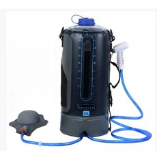 캠핑 샤워 12L 휴대용 압력 펌프 해변용 자동 뚜껑 스크류 솔라 업그레이드된 샤워백 수위창, Spherical mp 12L