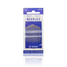 스테인레스 스틸 멀티 사이즈 바느질 바늘 황금 자수 패브릭 크로스 스티치 바늘 키트 도구 바느질 수제 바늘, 015-20개, 1개