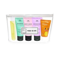 여행용 5종 세트 샴푸 바디 치약 칫솔 폼클렌저, 1세트