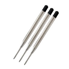 고급 리필심 부드러운 볼펜심 1mm, 3개, 블랙