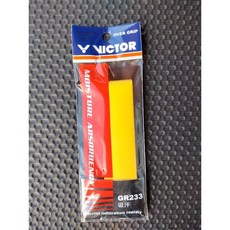 勝利VICTOR GR233羽球拍握把布 (單條裝) 吸汗止滑薄握把布, 黃色, 1個