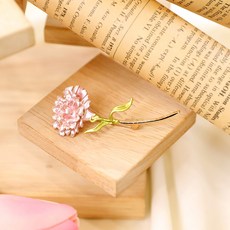 어버이날 부모님 선물 부토니에 카네이션 브로치 핸들케이스, 1개, 파스텔 핑크 브로치1P