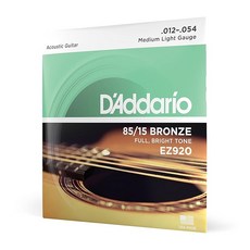 D'Addario 다다리오 어쿠스틱 기타 현 85/15 아메리칸 브론즈 Medium Light .012-.054 EZ920 국내, 1개, 상세페이지 참조, 상세페이지 참조