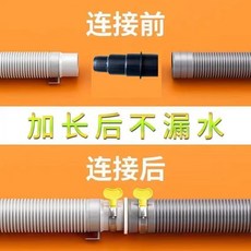 通用全自動洗衣機出水管排水管子軟管雙筒洗衣服機下水管洗臉盆管 進水管 洗衣機注水管 加厚進水管, 1個, 沒有管  1接頭+2卡箍