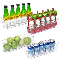 Vtopmart 다기능성 수납 정리 트레이 심플형 냉장고정리함, 4개, 투명