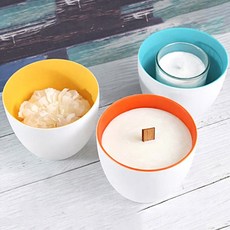 캔들 유리 용기 - 모던 라운드 캔들 컨테이너 300ml, 1개, 오렌지