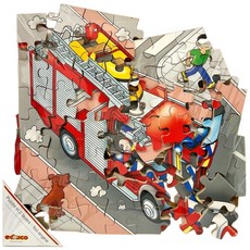 educo 雙層系列 消防車 拼圖, 89片, 1組