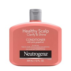 Neutrogena 각질 제거 건강한 두피 클라리파이 앤 샤인 컨디셔너 지성 모발 및 두피용 핑크 자몽이 함유된 잔여물 방지 파라벤 프탈레이트 프리 색상 안전 355ml
