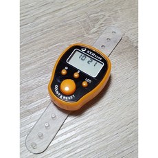 小邑的家 大螢幕時間LED手指計數器 帶燈念佛計數器 運動計步器, 橙色, 1個