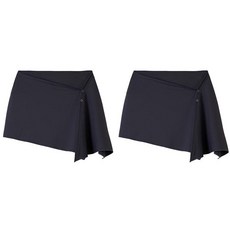 여성 필라테스 요가 스커트 레깅스 치마 운동용 팬츠 커버업, 1개, 다크그레이 + 다크그레이 [2개 세트]