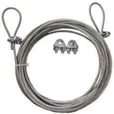 와이어로프10미터(클립4개포함) 철와이어10M 클립4개포함 10미터단위 스틸로프 부드러운와야 wire rope, 4mm(7*19)-10미터, 1개