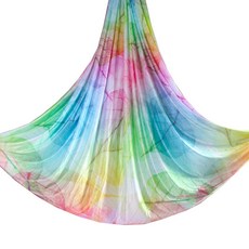 플라잉 요가해먹 5M 무늬 화려한, 1개, 37_컬러 잎