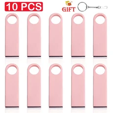10개세트 USB 플래시 드라이브 128GB 도매 메모리 스틱 64GB 맞춤형 로고 펜 독창적인 선물용, 06 128MB(Not GB), 02 Rose gold