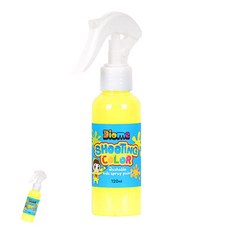 [엠유종합상사] 미술교육 그림교구 아동미술재료 미술놀이 스프레이 물감 슈팅 컬러 120ml 형광노랑