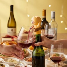 카카오프렌즈 춘식이 에어레이팅 디스펜서 소주 혼술 메이트 굿즈 자동 술 따르는 기계, 1개, 옐로우