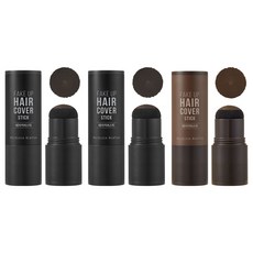[1+1+1] 페이크업 헤어 커버스틱 새치 커버스틱, 1개, 내추럴블랙+내추럴블랙+다크브라운