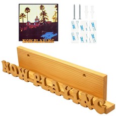 지금 재생 중인 Numfog 비닐 레코드 스탠드 월 마운트 우드 홀더 앨범 디스플레이 음악 및 장식 애호가를 위한 선물 (1 PCS), Wood Color