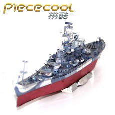 금속 3D USS 미주리전함 3차원 프라모델 조립 성인용, 2. 색상 모델(조립시 도구필요), 1개