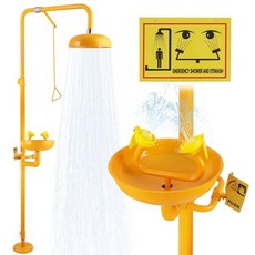 눈 세척 샤워 스테이션 OSHA 승인 - 비상 안전 눈 세척 및 샤워 결합 키트 구급상자 눈 세척 스테이션, Nopwer Eye워시 샤워 스테이션 OSHA 승인 -