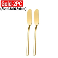 스테인리스 스틸 버터 잼 스프레더 크림 기구 치즈 브레드나이프 서양 음식 주방 1 개 5, 05 Gold-2PC