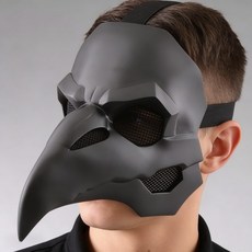 가면 코스프레 마스크 귀칼 할로윈 변장 분장 게임 리퍼 코스 애니메이션 오버워치-레이븐 소품 파티 여성용 블랙 페이스 남성용 무도회, [01] 옵션1