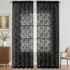 OVZME Anji Clip Voile 시어 커튼 RD 2X42X96 아이보리