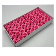 香皂玫瑰花 50朵 四層玫瑰花 康乃馨 香皂花 玫瑰花禮盒, 深粉, 50個