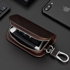 포스워백 차키 케이스 가죽 키 지갑 케이스 자동차 키 커버 차량용 스마트 키홀더, 브라운