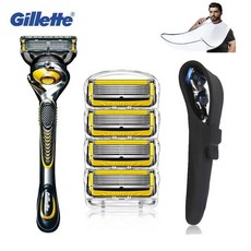 질레트 퓨전 PROSHIELD 면도기 브랜드 세척 가능한 수동 안전 리필 남성용 얼굴 관리, 1razor4B1C1B, [04] 1razor4B1C1B