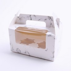 방구석상인 손잡이 머핀상자 컵케익 포장, 20개, 2구 대리석