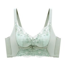 無鋼圈集中內衣 側收副乳蕾絲蝴蝶結加長款