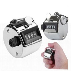 손목 계수기 메탈 크롬 디지털 표시창 수동 버튼 카운터 휴대용 집계기 사무용품, 1개, 실버