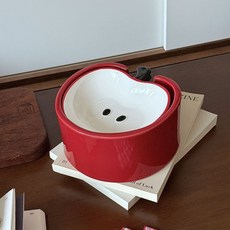 Moyuzai 蘋果造型陶瓷碟，創意醬料碟與小菜碟, 蘋果骨碟-1罐4碟, 1個
