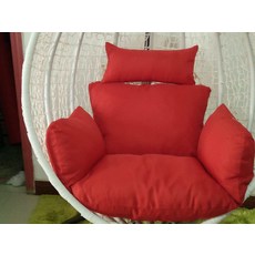 행잉 체어 야외 흔들 그네 스윙 의자 해먹 테라스 라탄 요람 바구니 모조나뭇결 펜션, 대형, 1개, 레드