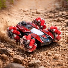 썬더 스핀 RC카 덤블링 전 후 좌 우 이동 무선조종 장난감 RC CAR, 1개, 썬더 스핀 RC카 레드