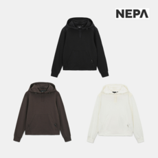 네파 _NEPA_여성 면폴리 혼방 소재로 부드러운 면터치와 우수한 흡습속건 리사이클 폴리 원사를 사용한 친환경 소재 후드 풀오버_7K66062