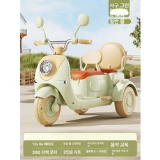 웰라운디드 삼륜스쿠터 킥보드 전기삼륜스쿠터, 전기 구동, 1개, 업그레이드 빈티지그린 12V 9A 특대형