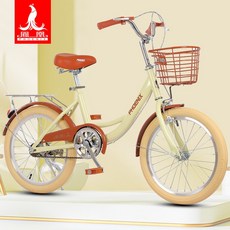 초등자전거 경량 학생자전거 디럭스 두발 접이식 클래식, 16인치, 베이지 95, 1개