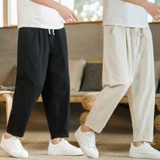 남성 린넨 9부 밴딩 팬츠 - 시원한 여름 데일리 바지