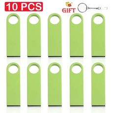 10개세트 USB 플래시 드라이브 128GB 도매 메모리 스틱 64GB 맞춤형 로고 펜 독창적인 선물용, 04 2GB, 04 밝은 녹색