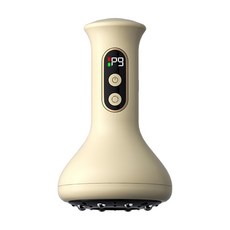 二合一 刮痧 拔罐 電動按摩儀 溫熱九檔調節, 電動刮痧儀, 淺黃色, BK-BG01