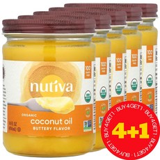 누티바 오가닉 코코넛 오일 버터맛 Organic coconut oil buttery Flavor 414ml / 해외직구 미국정품, 5개
